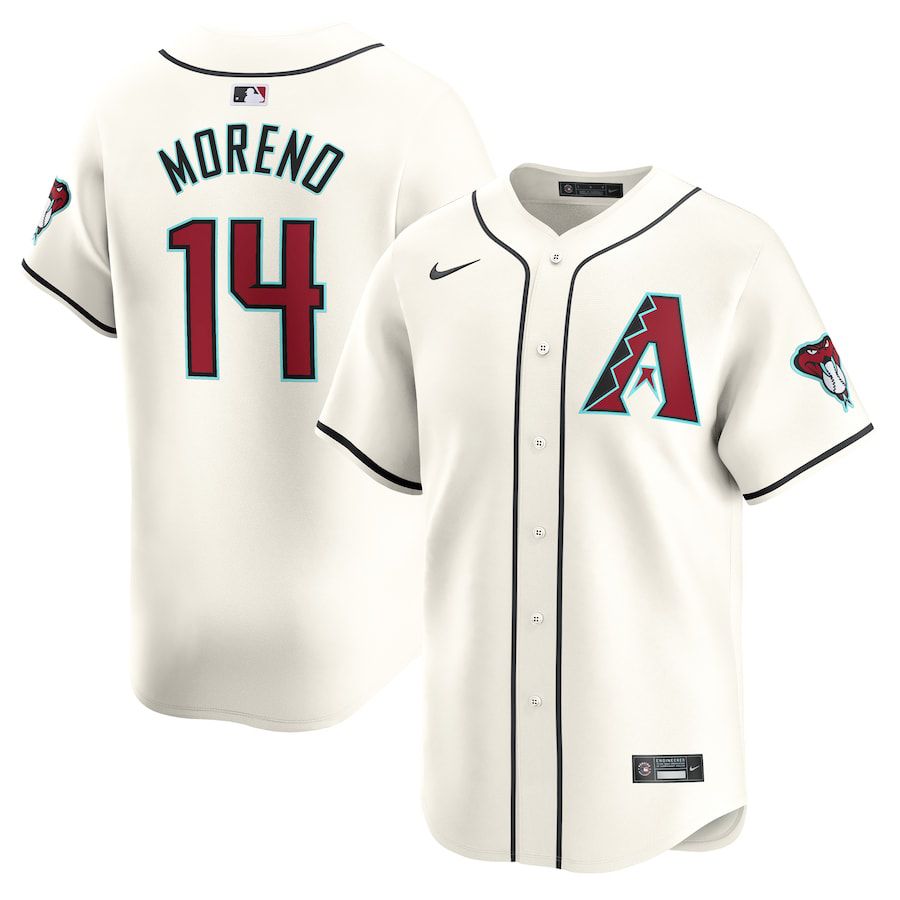 Men Arizona Diamondback #14 Gabriel Moreno Nike White Home Limited Player MLB Jersey->arizona diamondback->MLB Jersey